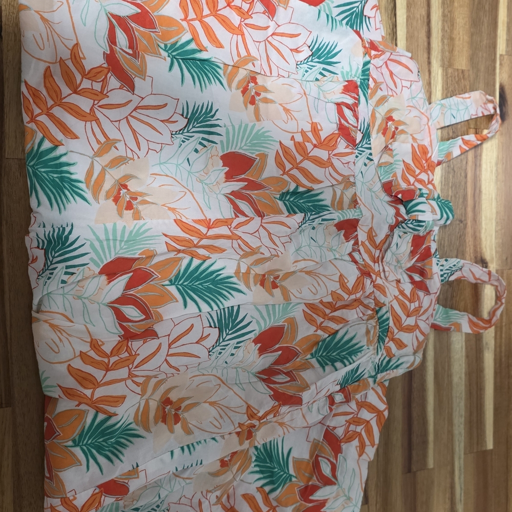 Janie and Jack Tropical Print Bodysuit - Orange, Green, White